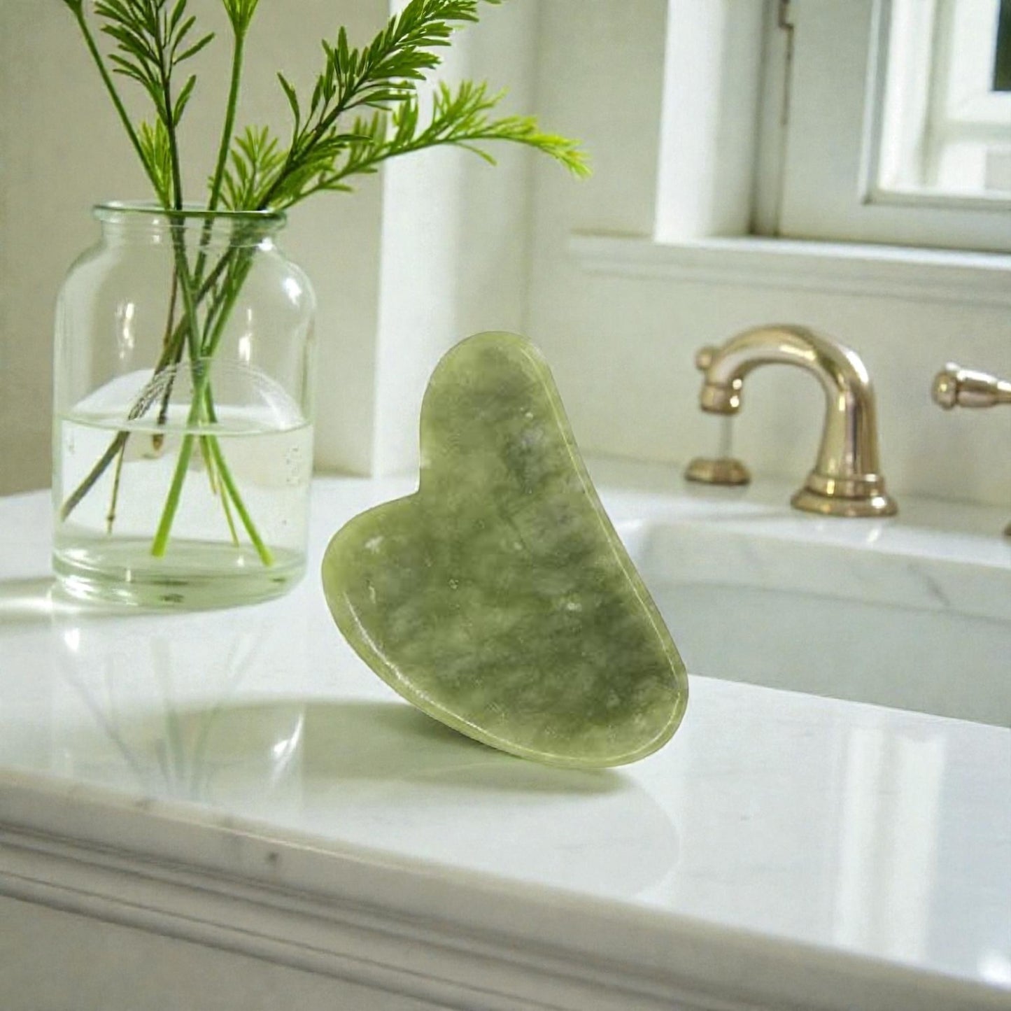 Gua Sha de jade en pierre naturelle