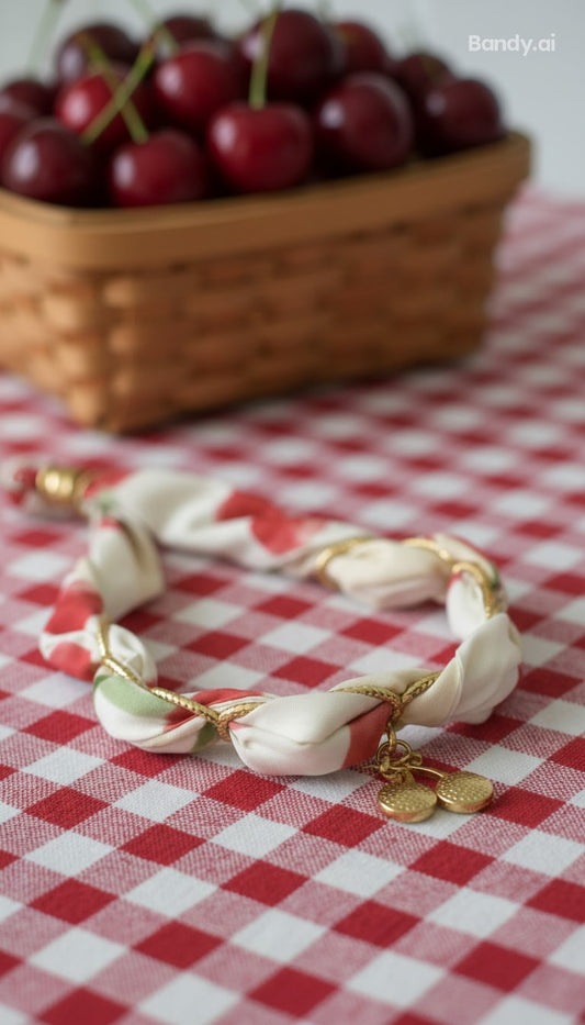 🍒 Bracelet cerises - Fait main - Edition Limitée