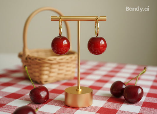 🍒 Boucles d'oreille Cerise - Fait Main - Edition Limitée